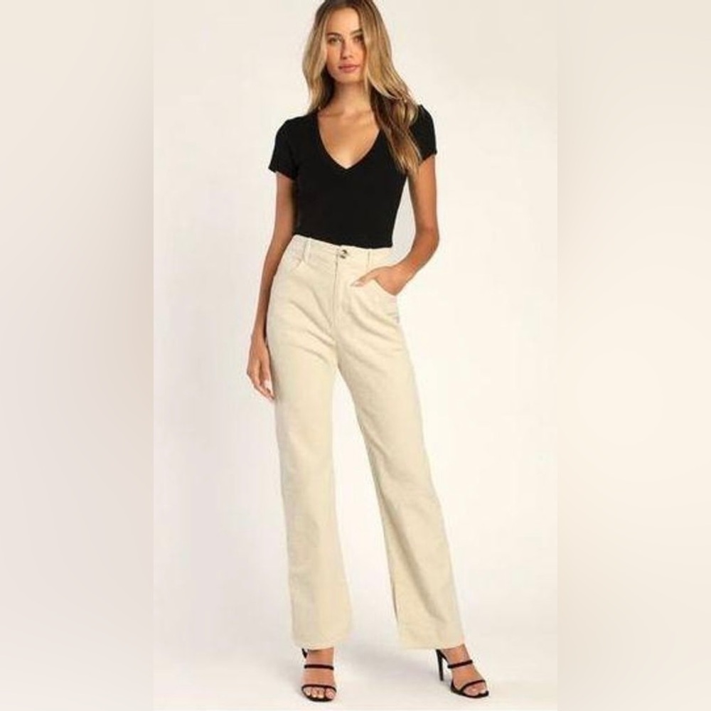 Lulus - ivory corderoy pants